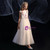 A-Line Champagne Tulle Colorful Flower Long Flower Girl Dress