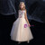 A-Line Champagne Tulle Colorful Flower Long Flower Girl Dress