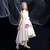 A-Line White Satin Hi Lo Flower Girl Dress With Bow