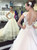 Lace Wedding Dress Appliqued Wedding Dresses with Chapel Train A Line Wedding Dresses