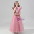 A-Line Pink Satin Tulle Beading Flower Girl Dress With Bow