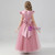 A-Line Pink Satin Tulle Beading Flower Girl Dress With Bow