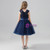 A-Line Navy Blue Tulle Lace Sleeveless Flower Girl Dress