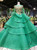 Green Ball Gown Tulle Sequins Backless Beading Wedding Dress