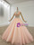 Orange Ball Gown Tulle Pleats Backless High Neck Beading Crystal Wedding Dress
