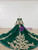 Green Ball Gown Tulle Appliques Beading Sequins Wedding Dress