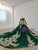 Green Ball Gown Tulle Appliques Beading Sequins Wedding Dress