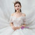 Ivory White Ball Gown Tulle Off the Shouder Appliques Beading Wedding Dress