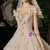 Dark Champagne Ball Gown Sequins Off the Shoulder Wedding Dress