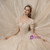 Dark Champagne Tulle Sequins V-neck Short Sleeve Beading Wedding Dress