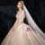 Dark Champagne Sequins Off the Shoulder Appliques Wedding Dress