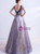 In Stock:Ship in 48 Hours Purple Tulle Sequins V-neck Prom Dress