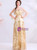 In Stock:Ship in 48 Hours Gold Sequins Backless Long Prom Dress