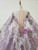 Purple Ball Gown Tulle Sequins Beading Wedding Dress With Shawl
