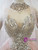 Pink Ball Gown Tulle Sequins High Neck Cap Sleeve Wedding Dress
