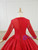 Red Ball Gown Tulle Sequins Long Sleeve Beading Floor Length Wedding Dress