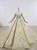 Champagne Gold Ball Gown Lace Sequins High Neck Long Sleeve Wedding Dress