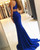 Cut Out Waist Royal Blue Long Mermaid Evening Dresses Prom Gowns 2017