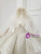 White Ball Gown Sequins Long Sleeve Appliques Beading Flower Girl Dress