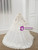 White Ball Gown Sequins Long Sleeve Appliques Beading Flower Girl Dress