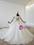 White Ball Gown Tulle Sequins Cap Sleeve Appliques Beading Wedding Dress