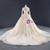 Champagne Ball Gown Tulle Seuqins Long Sleeve Prom Dress