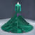 Dark Green Mermaid Sequins Long Sleeve Prom Dress With Train
