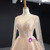 Gold Ball Gown Tulle Sequins Long Sleeve Backless Prom Dress