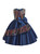 In Stock:Ship in 48 Hours Navy Blue Satin Sequins Flower Girl Dress