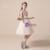 A-Line Light Champagne 3D Flower Short Flower Girl Dress