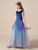 Simple Blue Tulle Velvet Sequins Long Flower Girl Dress