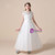 A-Line White Tulle Lace Appliques Flower Girl Dress