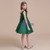 Drak Green Satin Sequins Short Flower Girl Dress With Bow