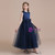 Navy Blue Tulle Sequins Beading Flower Girl Dress