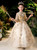 In Stock:Ship in 48 Hours Champagne Tull Sequins Appliques Flower Girl Dress