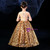 In Stock:Ship in 48 Hours Gold Sequins Beading Flower Girl Dress