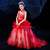 In Stock:Ship in 48 Hours Red Tulle Sequins High Neck Flower Girl Dress