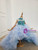 Sky Blue Ball Gown Tulle Tiers Appliques Flower Girl Dress