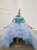 Sky Blue Ball Gown Tulle Tiers Appliques Flower Girl Dress