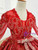 Red Ball Gown Tulle Sequins V-neck Long Sleeve Appliques Beading Flower Girl Dress