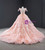 Pink Ball Gown Tulle V-neck Backless Beading Long Prom Dress