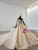 Gold Ball Gown Tulle Sequins Backless Appliques Beading Wedding Dress