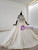 Champange Tulle Sequins Short Sleeve Backless Beading Wedding Dress