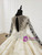 Champagne Ball Gown Tulle Sequins Long Sleeve Backless Appliques Wedding Dress