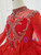 Red Ball Gown Lace Appliques Long Sleeve Beading High Neck Flower Girl Dress 2020