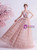 In Stock:Ship in 48 Hours Pink Tulle Tiers Appliques Backless Prom Dress 2020