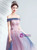 In Stock:Ship in 48 Hours Pink Tulle Off the Shoulder Embroidery Prom Dress 2020