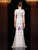 White Mermaid Lace Short Sleeve Long Mother of the Bride Dress