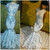 Sheer Neckline Mermaid Prom Dress with Appliques 3D Floral Train