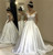 White Ball Gown Satin Off the Shoulder Wedding Dress With Pocket